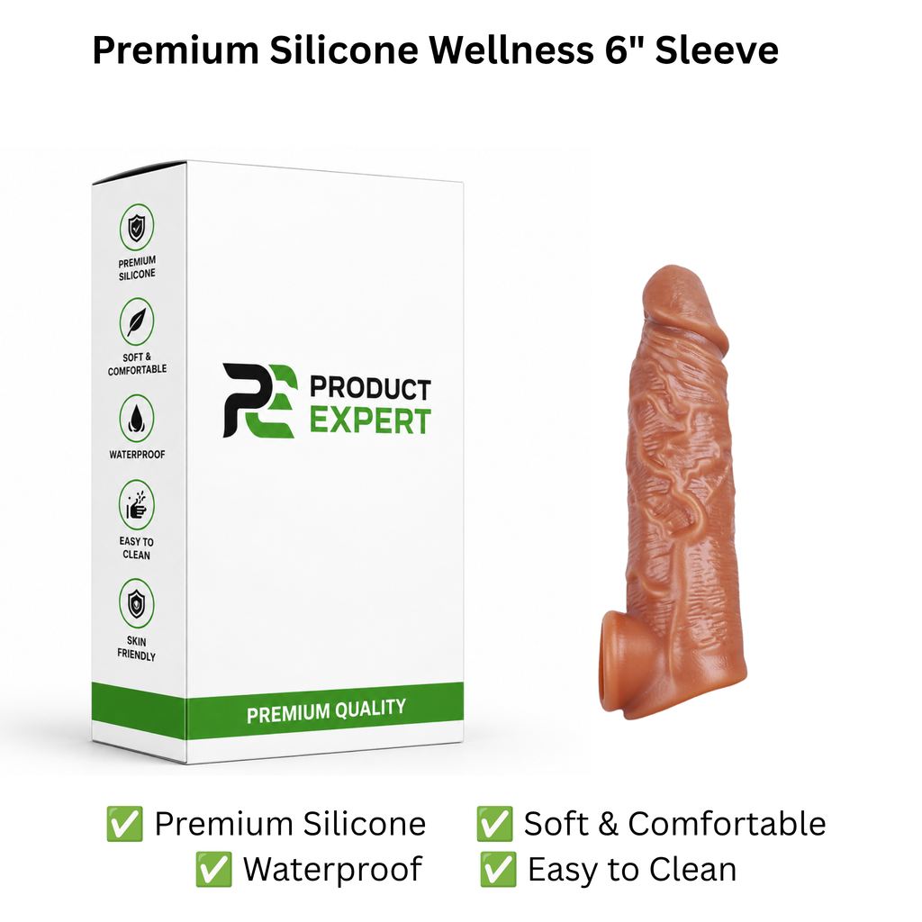Silicone Wellness Sleeve – 6 Inch, Brown