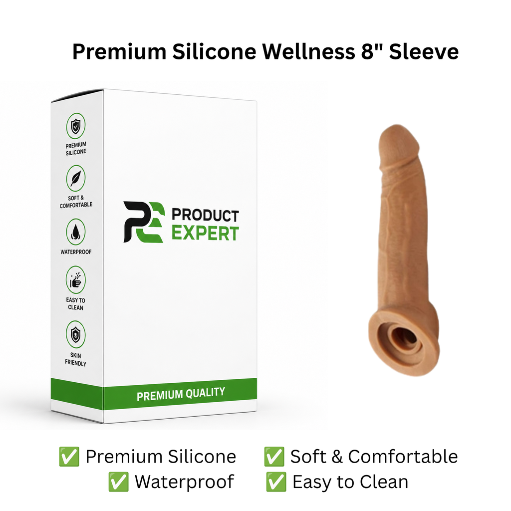Premium Silicone Wellness Sleeve – 8 Inch Brown