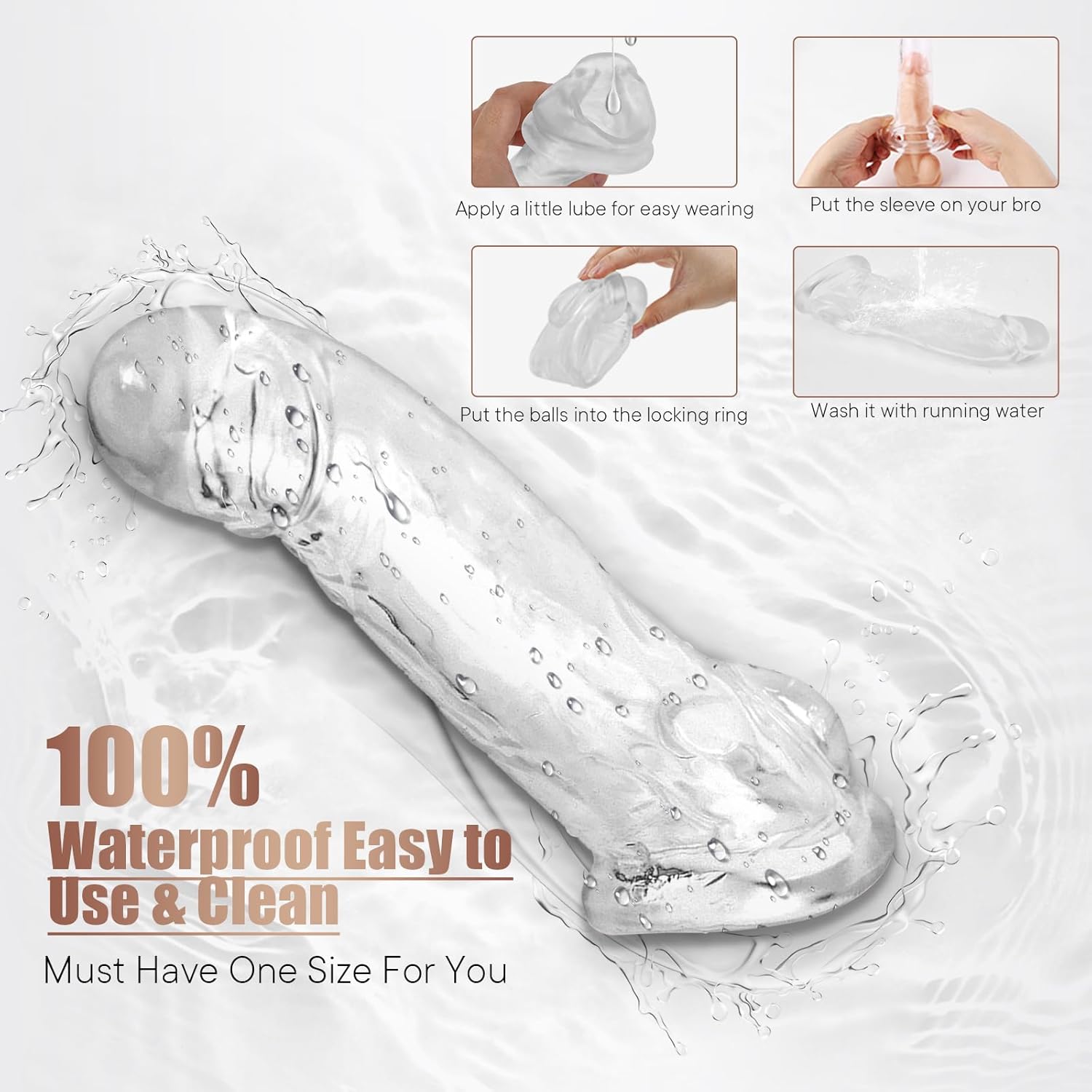 Silicone Wellness Sleeve- Crystal