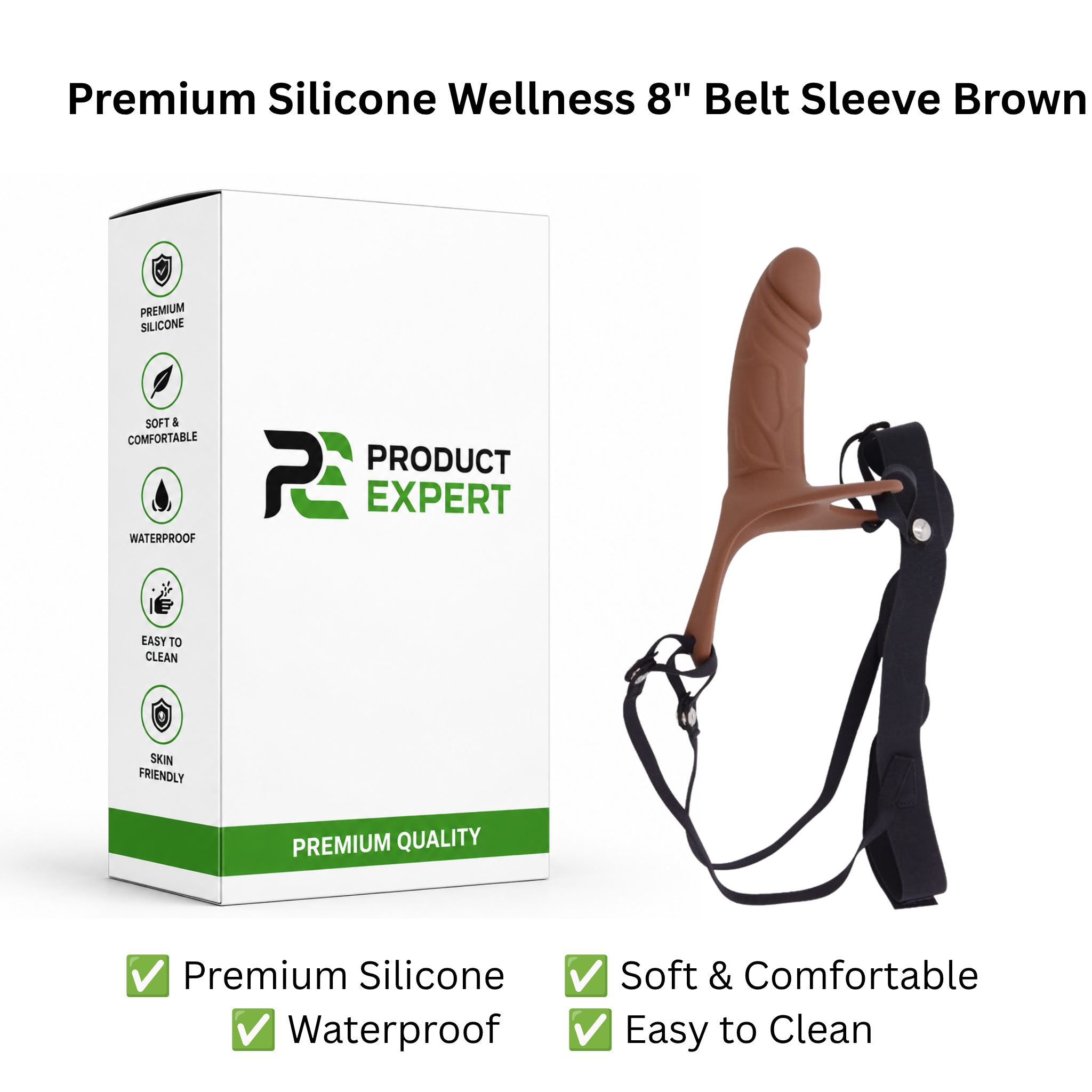 Premium Silicone Wellness Hollow Sleeve –Brown