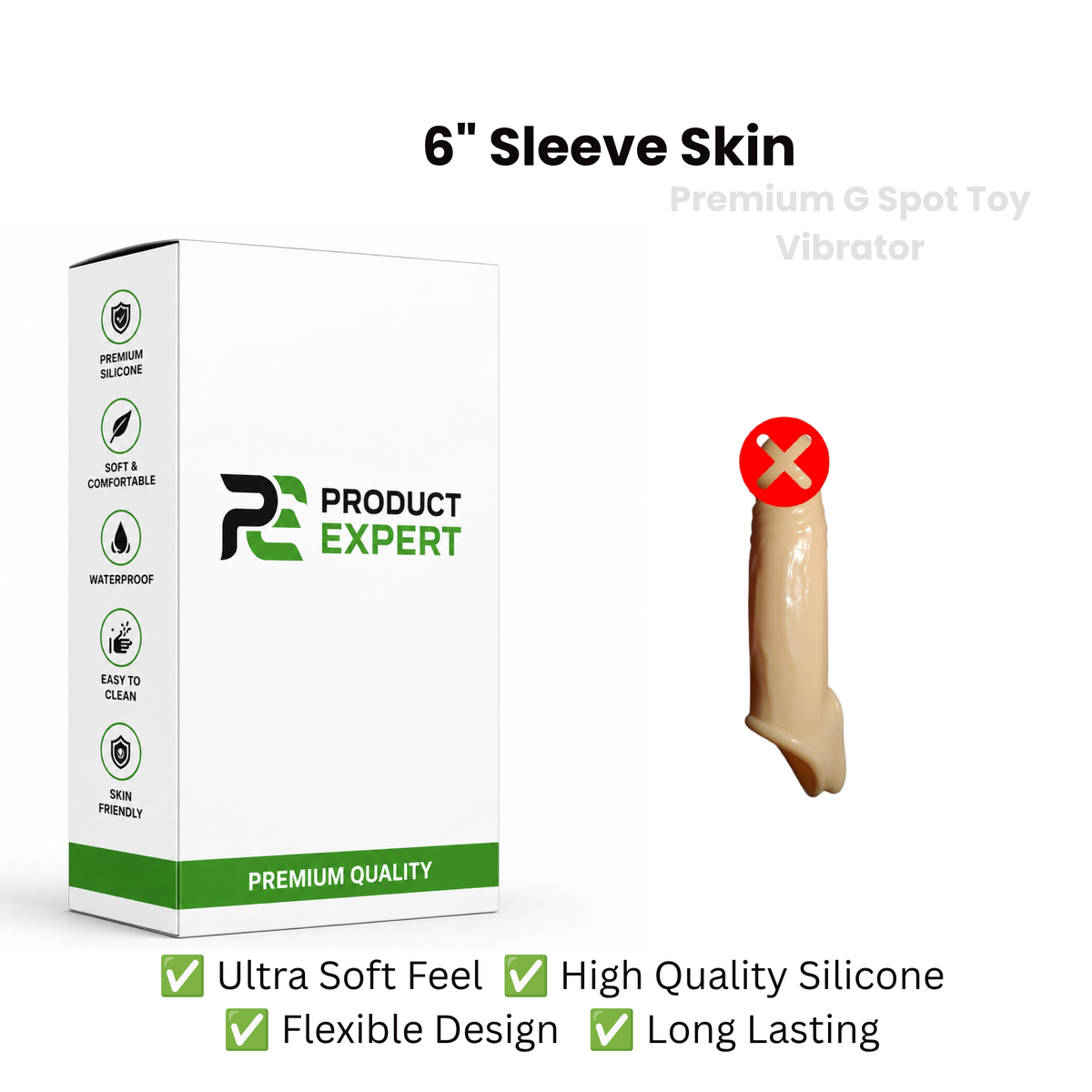Silicone Wellness Sleeve – 6 Inch, Skin